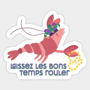 Mardi Gras Party Crawdad Sticker